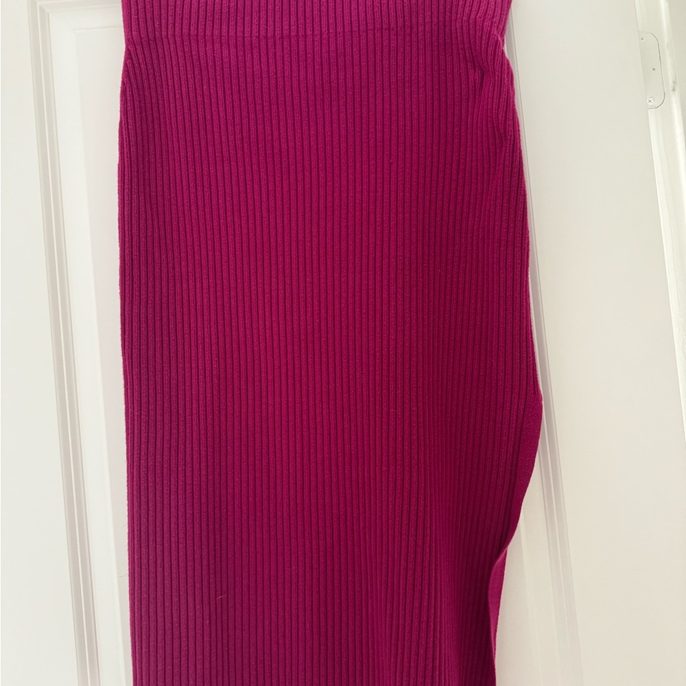 Express Fuchsia Ribbed Pencil Skirt